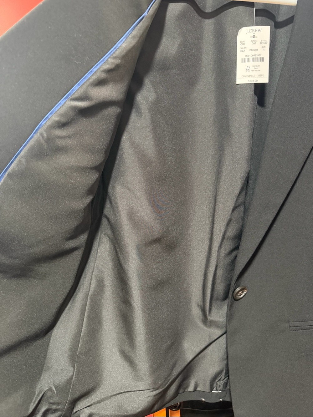 J.Crew Factory One-Button Black Blazer Size 4 NWT Stretch Career Jacket - Picture 10 of 11